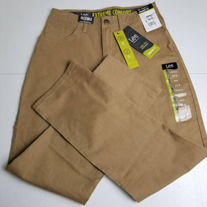 Lee Extreme Comfort Khaki Tan Jeans NEW! Adjustable Waist Band Size 14 R